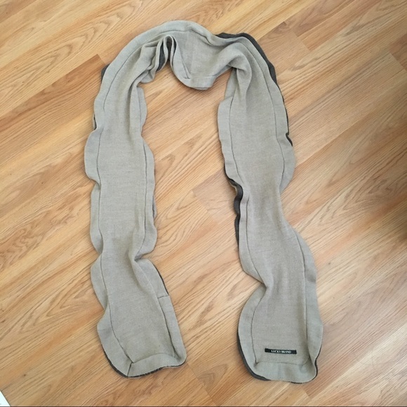 Lucky Brand Tan and Brown Ruffle Scarf - Picture 1 of 6